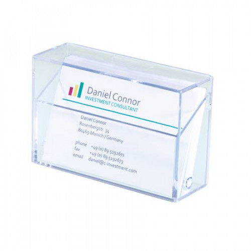 Sigel Névjegytartó doboz műanyag 100db víztiszta