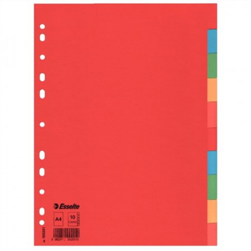 Esselte Regiszter karton A4 10 részes Economy színes