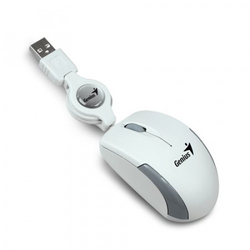 Genius Egér vezetékes optikai kisméret USB Micro Traveler fehér
