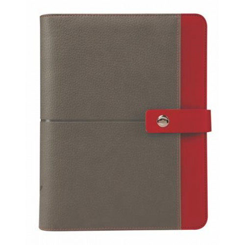 Saturnus Kalendárium gyűrűs betétlapokkal L műbőr 426 szürke-piros