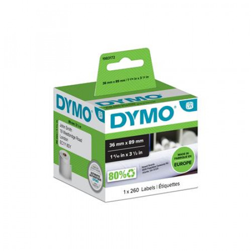 Dymo Etikett LW nyomtatóhoz 89x36mm 260db etikett