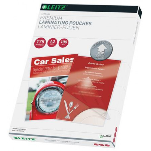 Leitz Meleglamináló fólia 175 mikron A3 fényes UDT technológiával iLam
