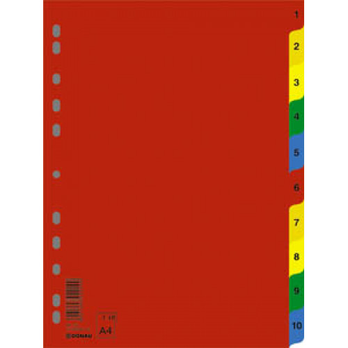 Donau Regiszter műanyag A4 1-10 színes