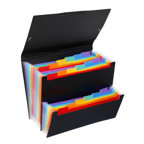 Viquel Harmonikamappa PP 12+6 rekeszes Rainbow Class fekete