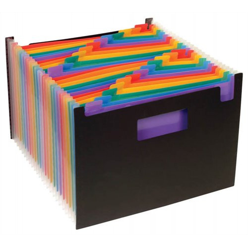 Viquel Harmonikamappa PP 25 rekeszes Rainbow Class fekete