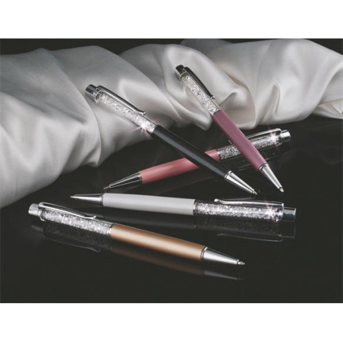 Art Crystella Golyóstoll világoslila felül fehér Swarovski kristállyal 14cm