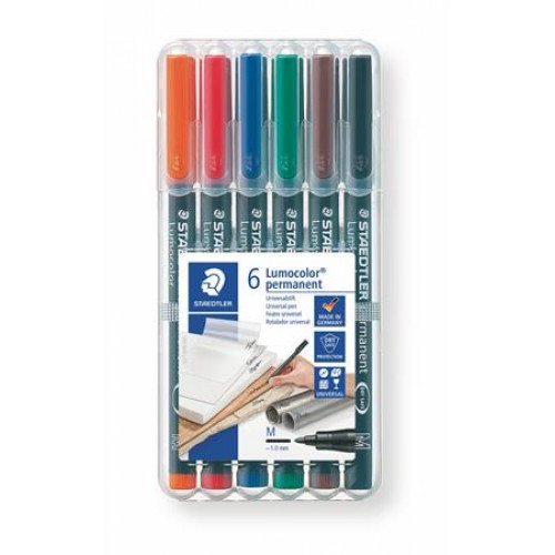 Staedtler Alkoholos marker készlet OHP 1mm 317 M 6 különböző szín