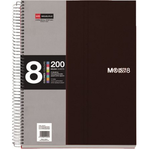 Miquelrius Spirálfüzet A5 kockás 200lap Note book 8 fekete