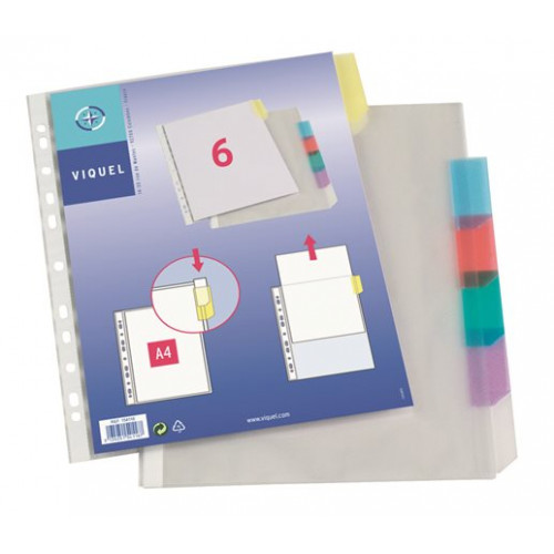 Viquel Genotherm lefűzhető jelölőfüles A4 90 mikron víztiszta 6 részes