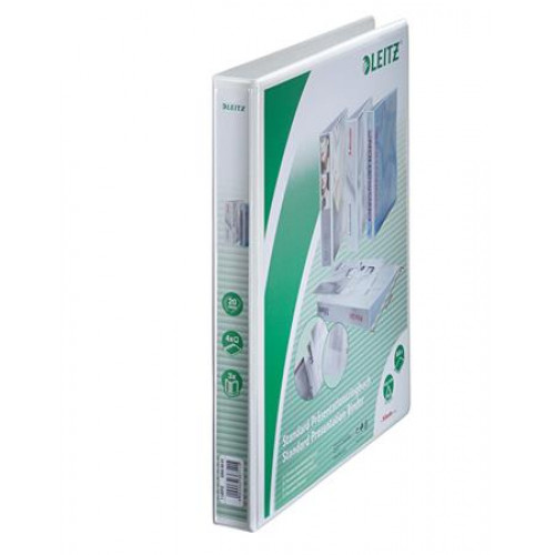 Leitz Gyűrűs könyv panorámás 4 gyűrű D alakú 38mm A4 Maxi PP fehér