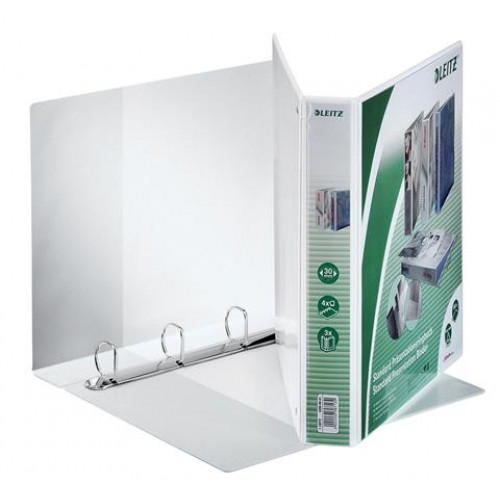 Leitz Gyűrűs könyv panorámás 4 gyűrű D alakú 51mm A4 Maxi PP fehér