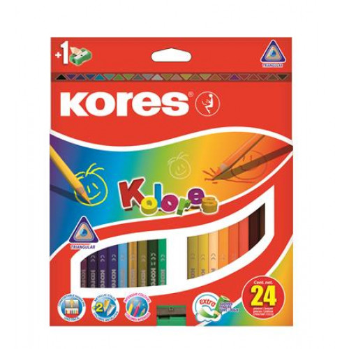 Kores Színes ceruza készlet háromszögletű Triangular 24 különböző szín