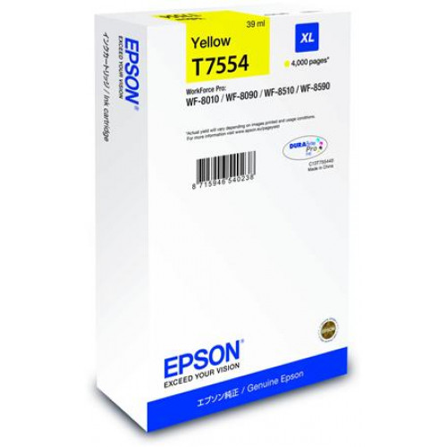Epson T755440 Tintapatron WF8590 8510 8090 nyomtatókhoz sárga 39ml