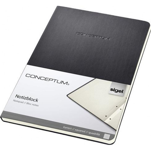 Sigel Füzet exkluzív A5 kockás 60lap keményfedeles Conceptum fekete