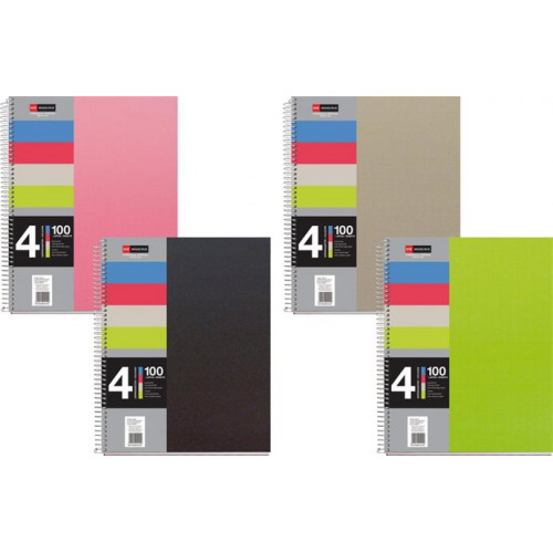 Miquelrius Spirálfüzet A4 kockás 100 lapos Note book 4 vegyes