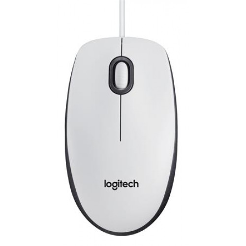 Logitech Egér vezetékes optikai normál méret USB M100 fehér