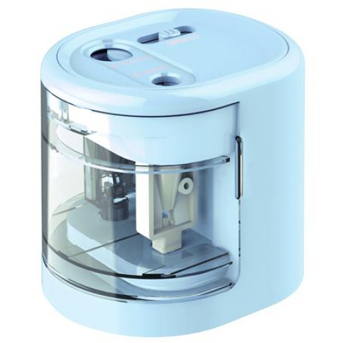 Rapesco Hegyező kétlyukú asztali elemes USB töltővelPS12-USB világoskék