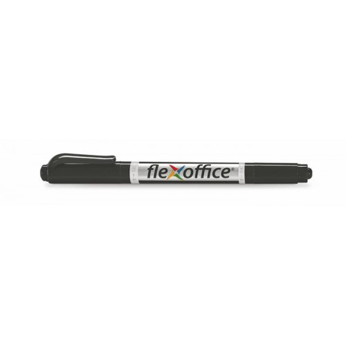 Flexoffice Alkoholos marker 0,4/1,0mm kúpos kétvégű PM01 fekete
