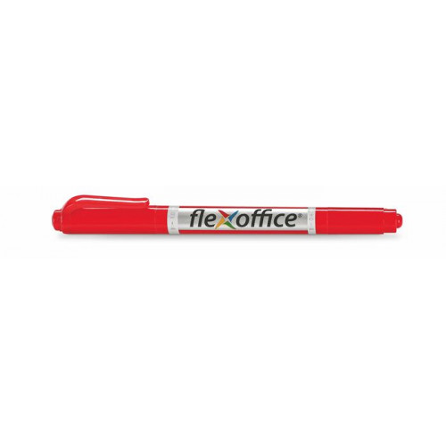 Flexoffice Alkoholos marker 0,4/1,0mm kúpos kétvégű PM01 piros