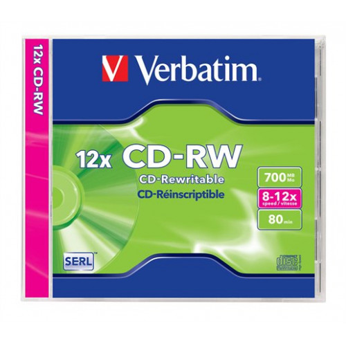 Verbatim CD-RW lemez újraírható 700MB 8-10x normál tok