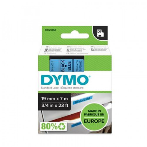 Dymo Feliratozógép szalag 19mmx7m D1 kék-fekete