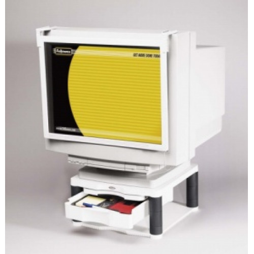 Fellowes Monitorállvány fiókkal Premium Plus platinaszürke