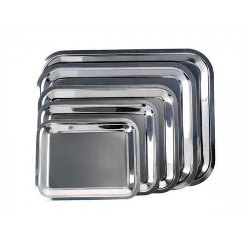 Tálca szögletes krómozott acél 30x24cm
