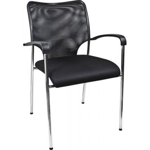 Tárgyalószék szövetborítás krómozott acélváz Waltham fekete