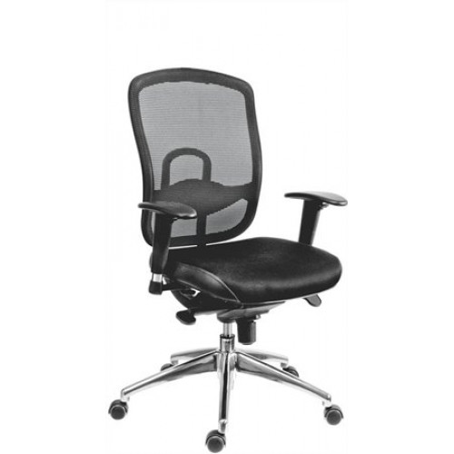 Főnöki szék szövetborítás,fejtámla nélkül hálós háttámla Oklahoma fekete