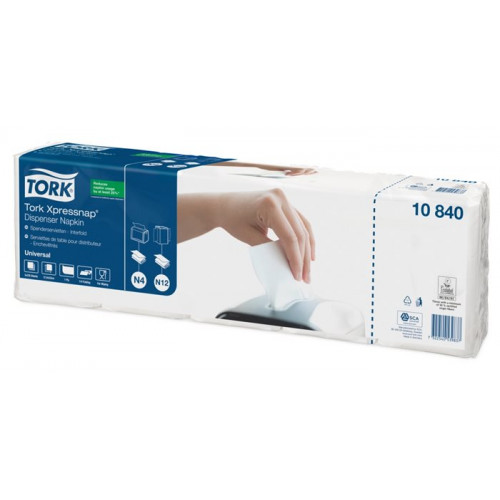 Tork Szalvéta 1/4 hajtogatott 1 rétegű 21,3x33cm N4 rendszer Universal Xpressnap fehér (10840)