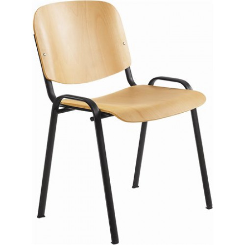 Tárgyalószék 1120 LN - fekete fémváz bükk színű fa ülőlappal