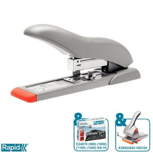 Rapid Tűzőgép nagyteljesítményű 9/8 9/10 70lap HD70 Fashion ezüst/narancssárga