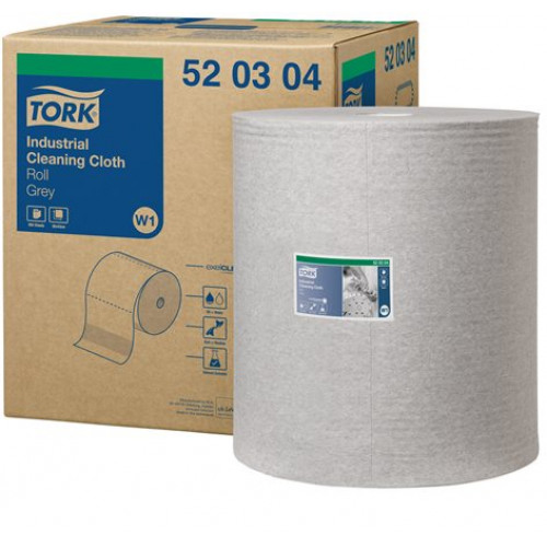 Tork Tisztítókendő tekercses 1 rétegű 38cm W1 rendszer ipari Premium szürke (520304)