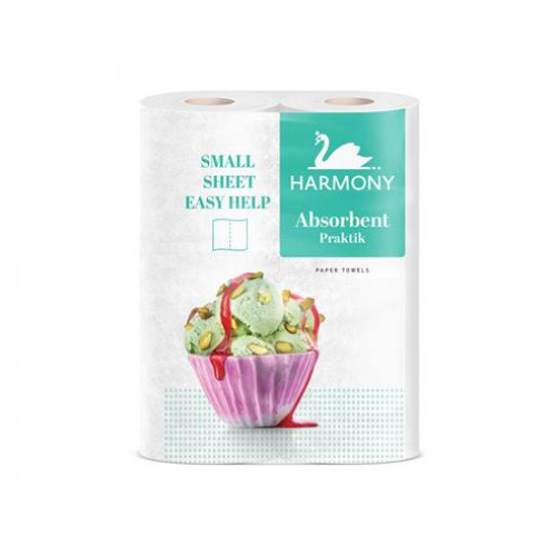 Harmony Háztartási papírtörlő 2 rétegű 50 lap 2 tekercses Praktik