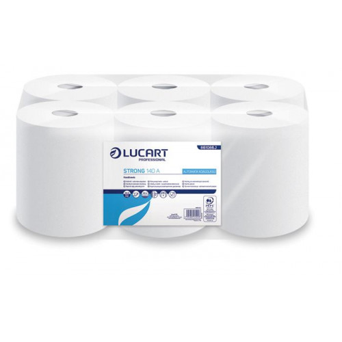 Lucart Kéztörlő tekercses 2 rétegű 18cm Strong 140 A fehér (861086J)