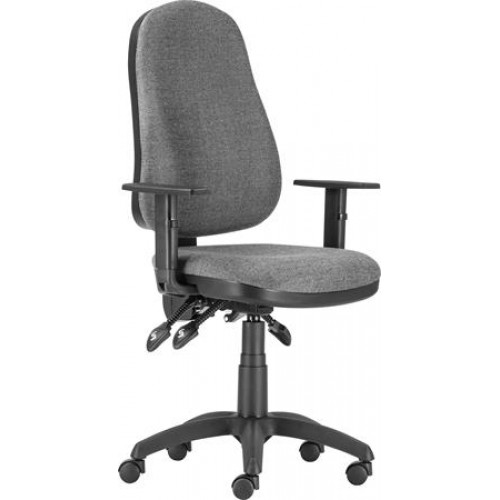 Irodai forgószék szövetborítás fekete láb karfával Xenia Asyn BA600 világosszürke