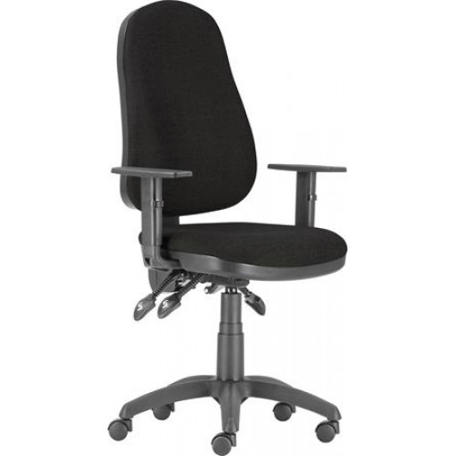 Irodai forgószék szövetborítás fekete lábkereszt, karfával Xenia Asyn fekete microplüss