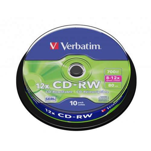 Verbatim CD-RW lemez újraírható 700MB 8-10x hengeren