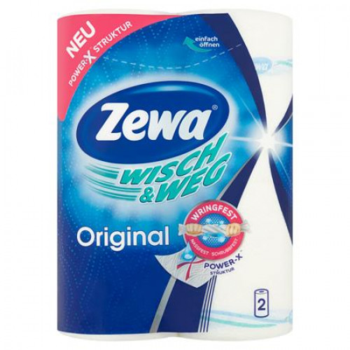 Zewa Háztartási papírtörlő 2 rétegű 45 lap 2 tekercses Wisch&Weg Klassik