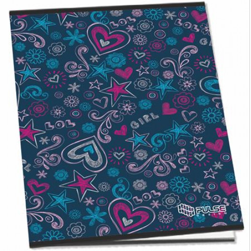 Pulse Füzet tűzött A5 vonalas 52lap Girls