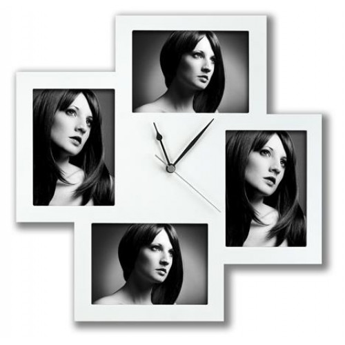 Galéria keret óra funkcióval Bergamó fehér