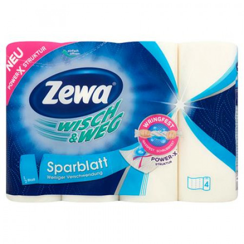 Zewa Háztartási papírtörlő 2 rétegű 4 tekercses Wisch&Weg sparblatt