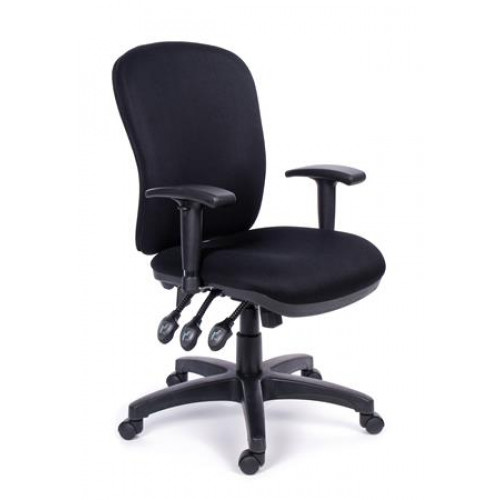 Mayah Irodai forgószék állítható karfával fekete szövet borítás Super Comfort