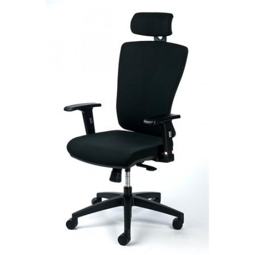 Mayah Irodai forgószék állítható karfával fekete szövet feszített hálós háttámla Greg