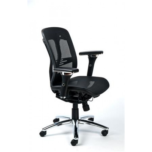 Mayah Irodai forgószék állítható karfás hálós ülőlap és háttámla alumínium láb Flow