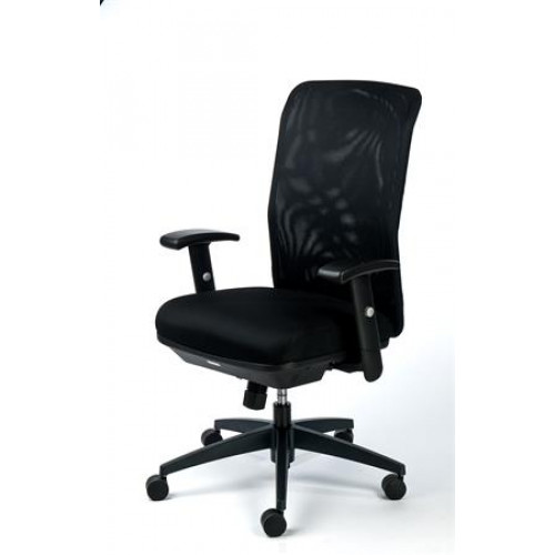 Mayah Irodai forgószék karfás fekete szövet feszített hálós háttámla Jumpy