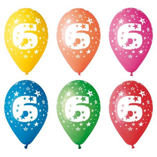 Léggömb 26cm számos 6