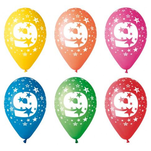 Léggömb 26cm számos 9