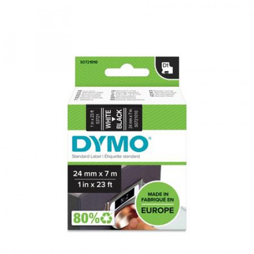 Dymo Feliratozógép szalag 24mmx 7m D1 fekete-fehér