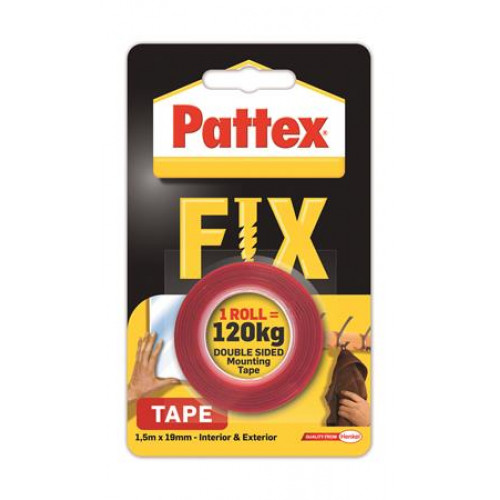 Henkel Ragasztószalag kétoldalas 19mmx1,5m Pattex Fix 120kg piros
